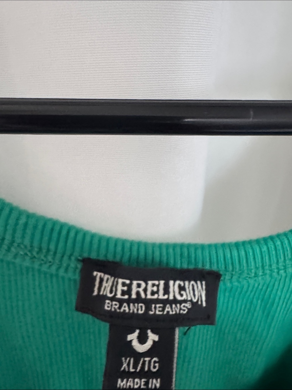 True Religion Emerald Ribbed Logo Tank Top - Picture 2 of 3